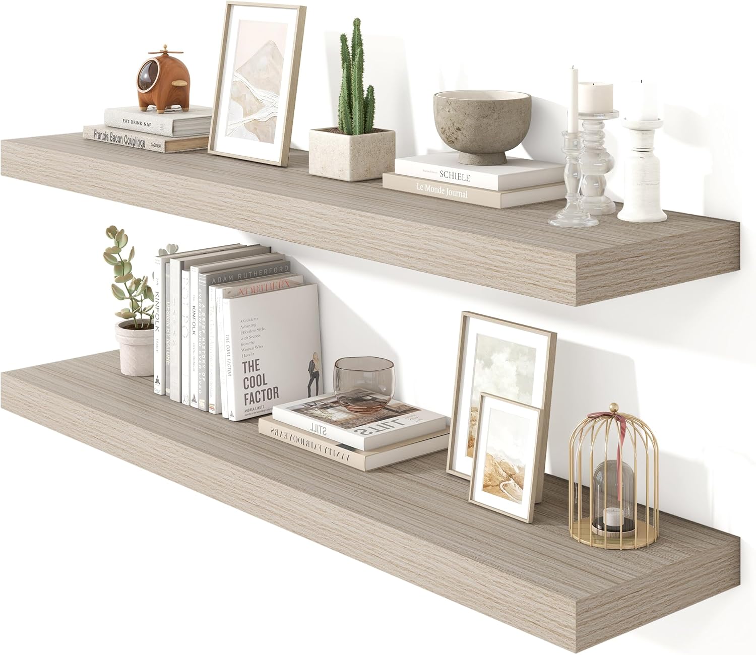 Heimlove 48in Floating Shelves for Wall - Rustic Wood Display