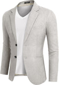 COOFANDY Men's Slim Fit Casual Blazer - Lightweight Linen Texture