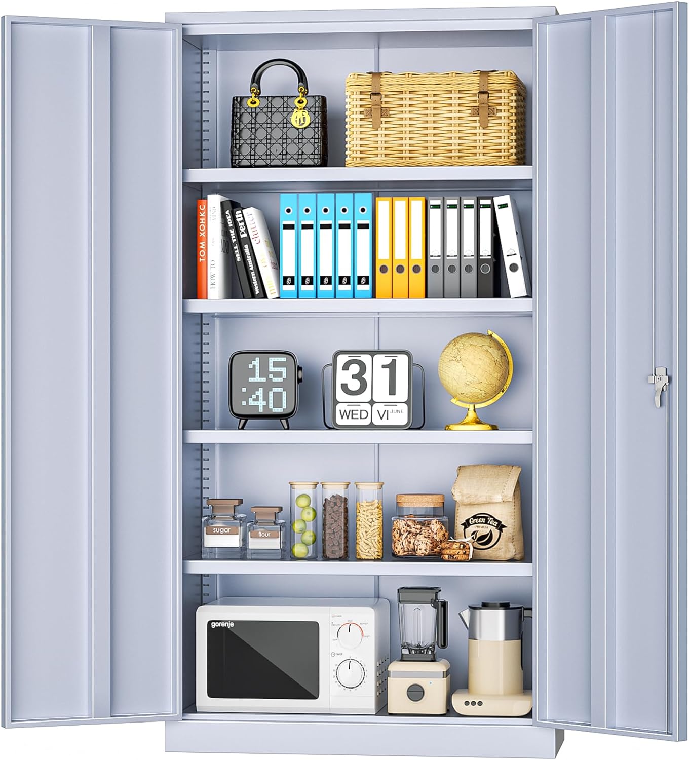 INTERGREAT 72in Locking Steel Storage Cabinet for Home Office