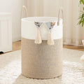 Laundry Basket Woven Cotton Rope Hamper 80L - Decorative Breathable