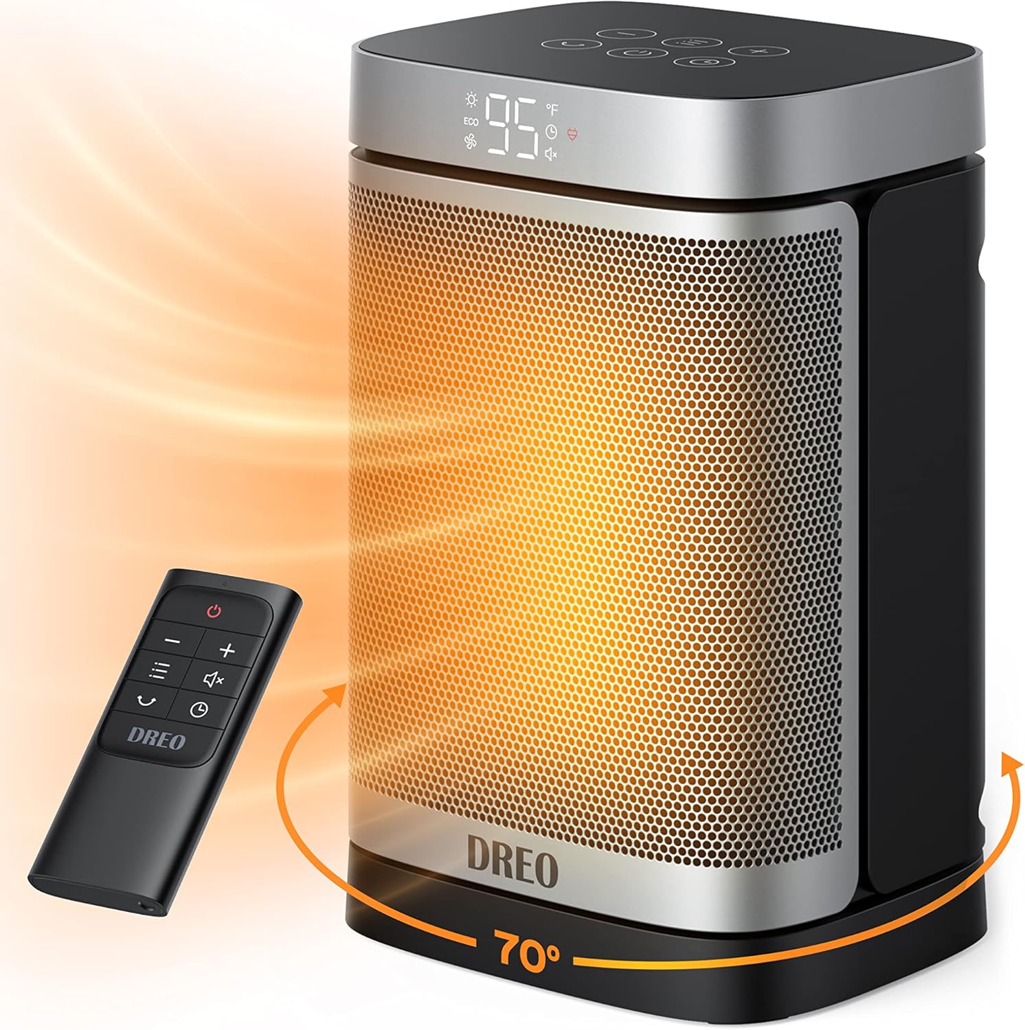 1500W Portable Electric Space Heater by Dreo - Remote Control, Thermostat, 70 Oscillation