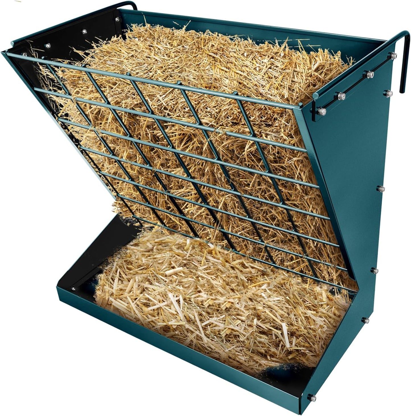 Heavy-Duty Galvanized Metal Wall Mount Hay Rack for Livestock