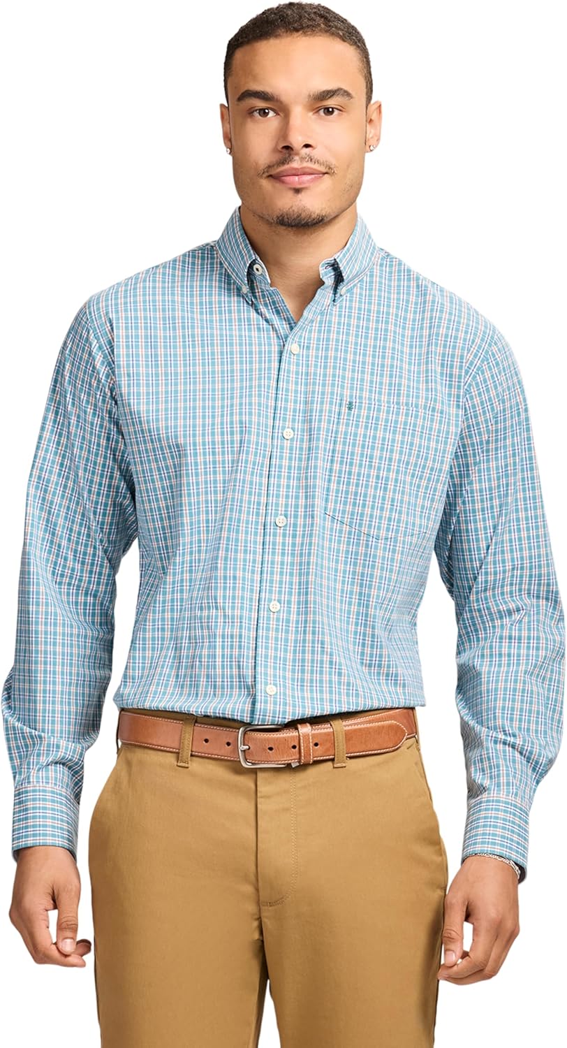 IZOD Men's Performance Comfort Long Sleeve Plaid Shirt Review