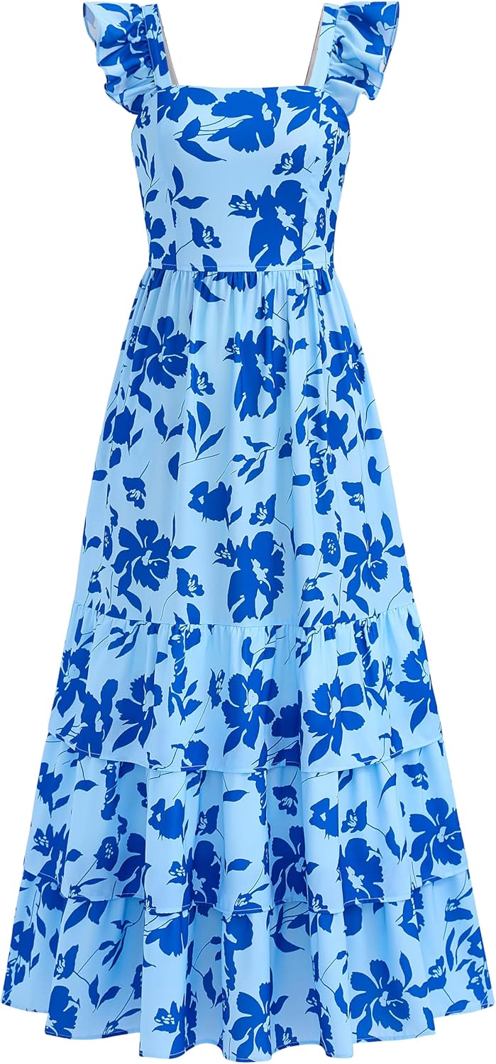 Dowerme Summer Dresses for Women 2025 Casual Ruffle Maxi