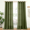 YoungsTex Olive Linen Curtains 95 Inches Long for Living Room