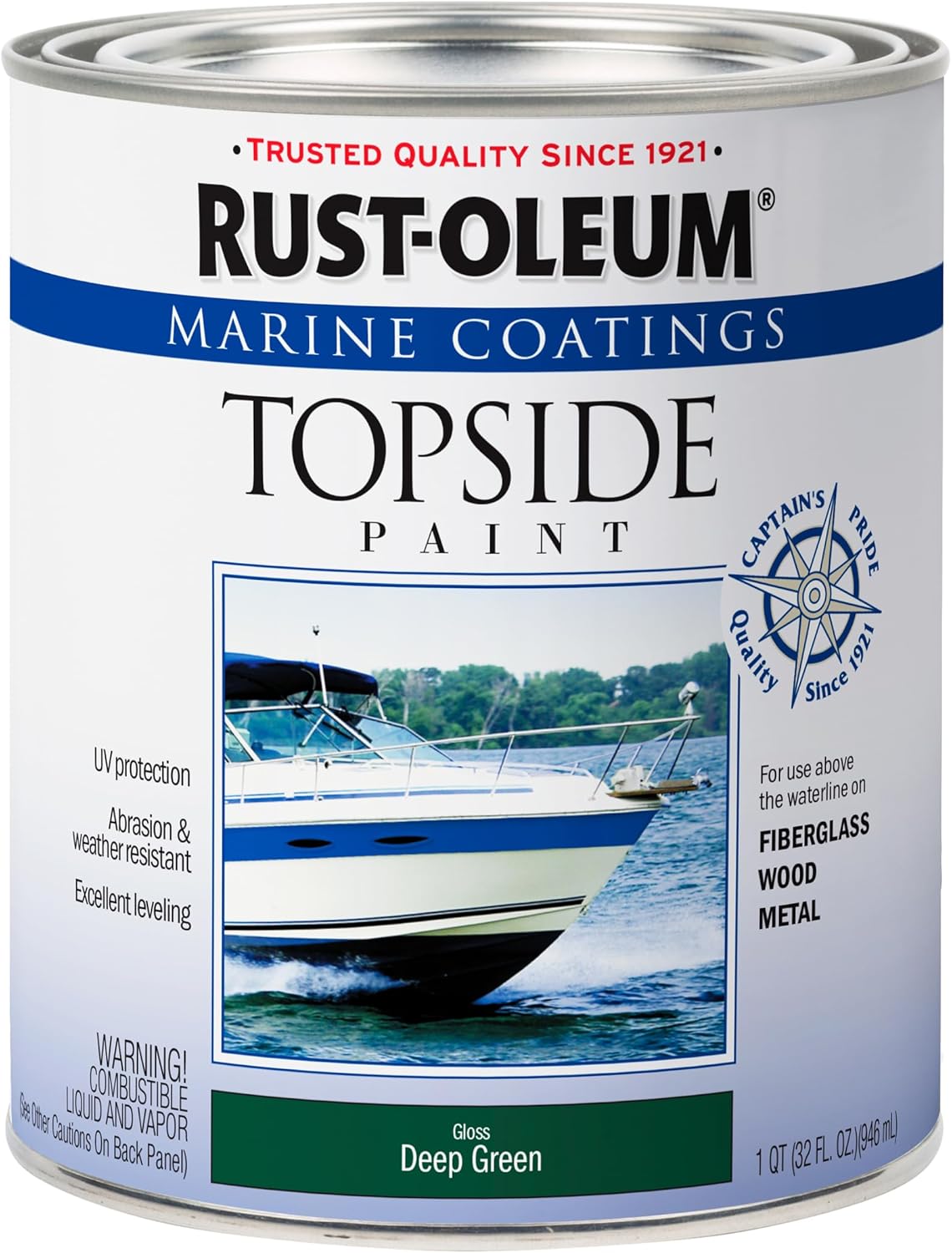 Rust-Oleum Deep Green Marine Coatings Topside Paint for Boats