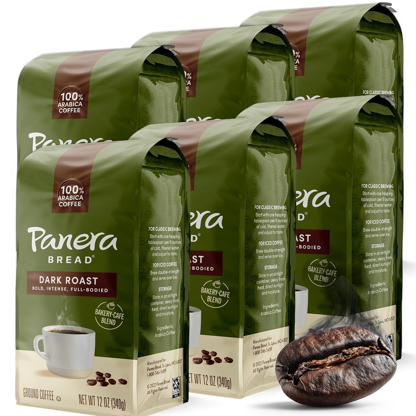 Panera Dark Roast Ground Coffee - Bold Breakfast Brew Delight