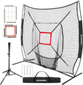 7ft x 7ft Baseball Softball Practice Net with Batting Tee - Quick