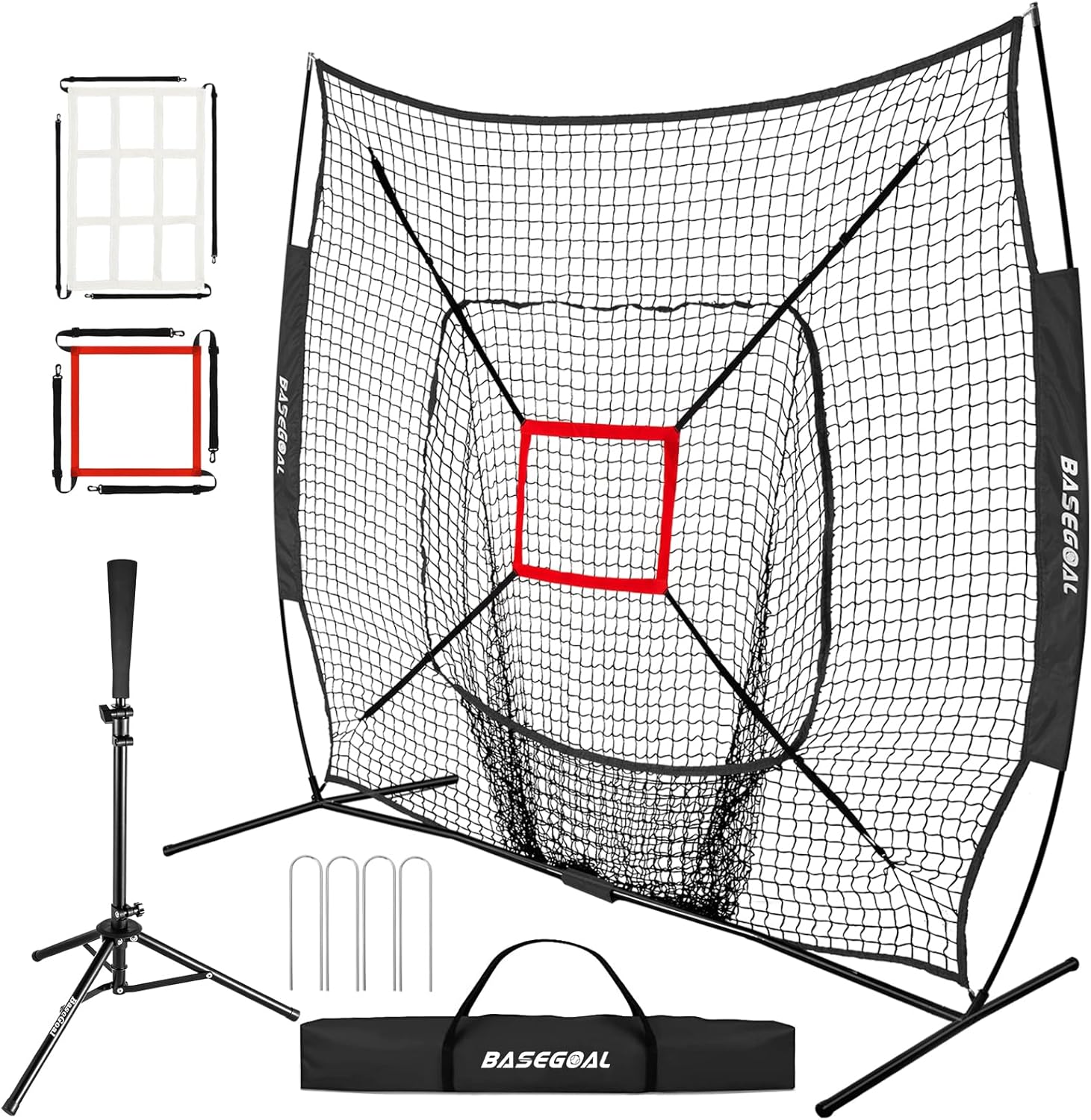 7ft 7in Baseball Softball Practice Net for Hitting and Pitching