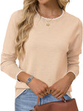 Women's 2025 Fall Crewneck Sweater Casual Long Sleeve Ribbed Knit