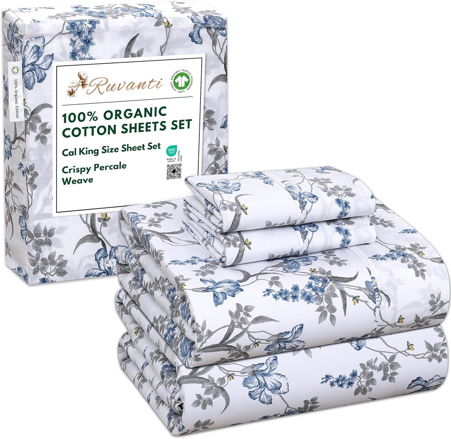 100% Organic Cotton Sheets California King Set for Ultimate Comfort