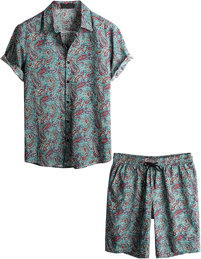 VATPAVE Mens Floral Hawaiian Shirts for Beach and Casual Wear
