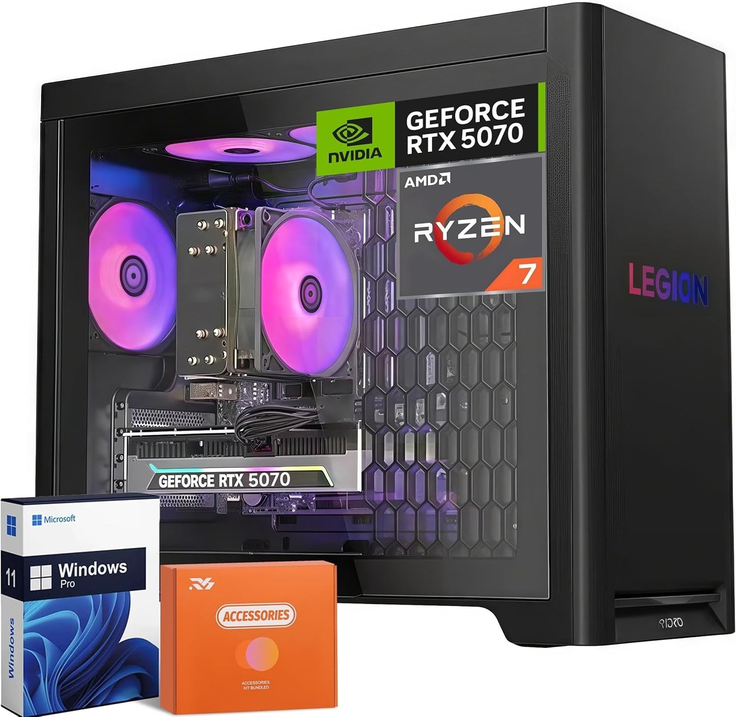 Lenovo Legion T5 Gen 10 Gaming Tower PC with Ryzen 7 7700X