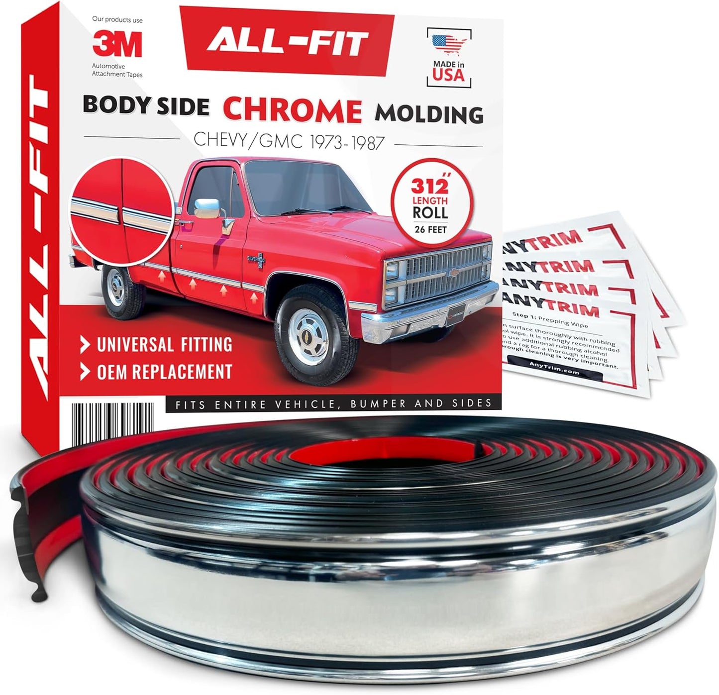 All-Fit Automotive Replacement SB Chrome Trim for Chevy Trucks