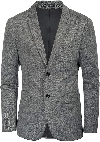 PJ Paul Jones Men's Herringbone Blazer Jacket for Casual Style