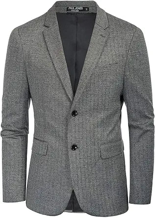 PJ Paul Jones Men's Herringbone Blazer Jacket for Casual Style