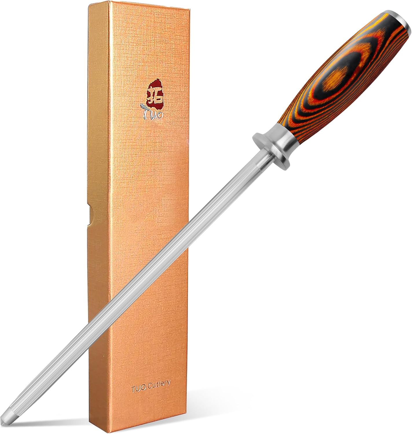 TUO 10 Inch Knife Sharpener Rod for Effortless Blade Maintenance