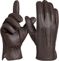 FIORETTO Mens Chrome-Free Leather Gloves Winter Touchscreen Driving