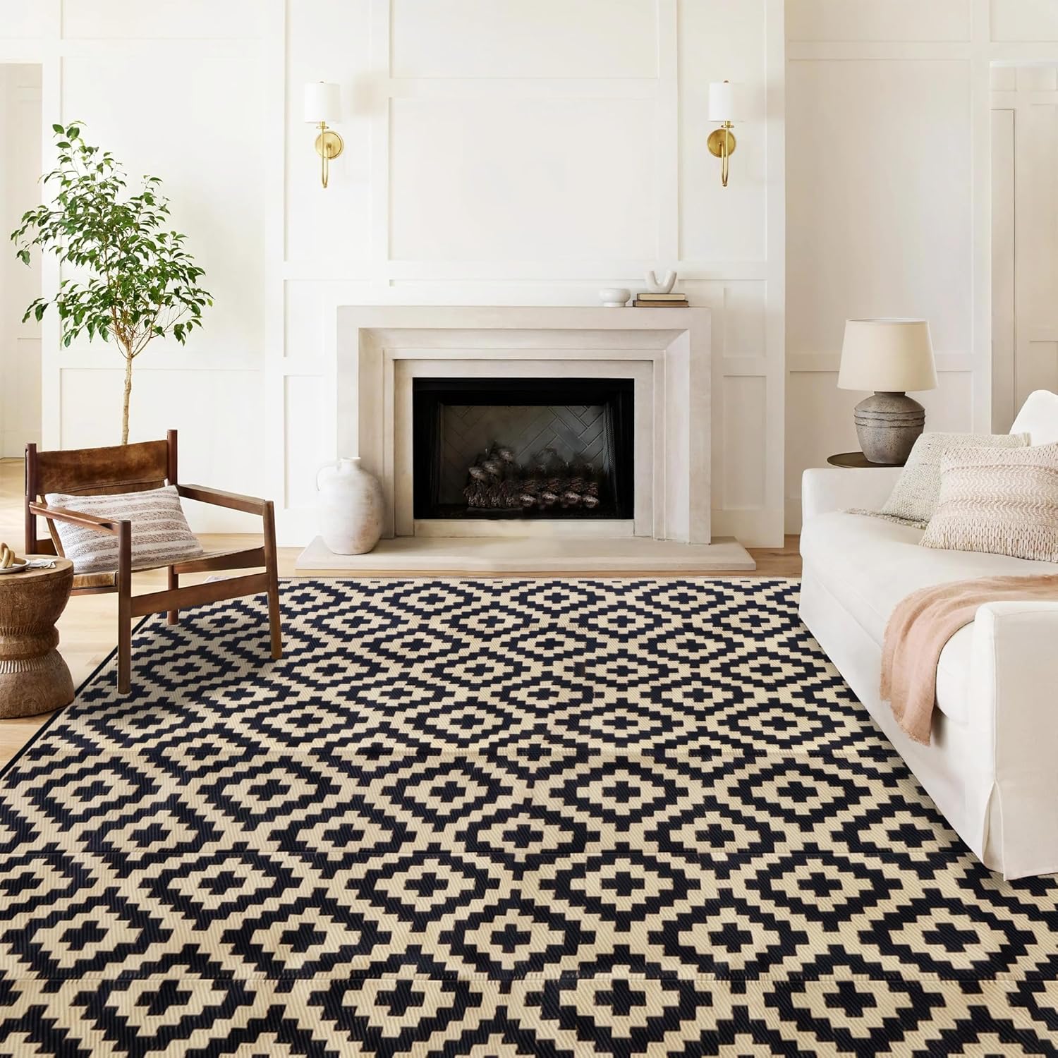 SAND MINE Waterproof Outdoor Rug 8x10 ft for Modern Spaces