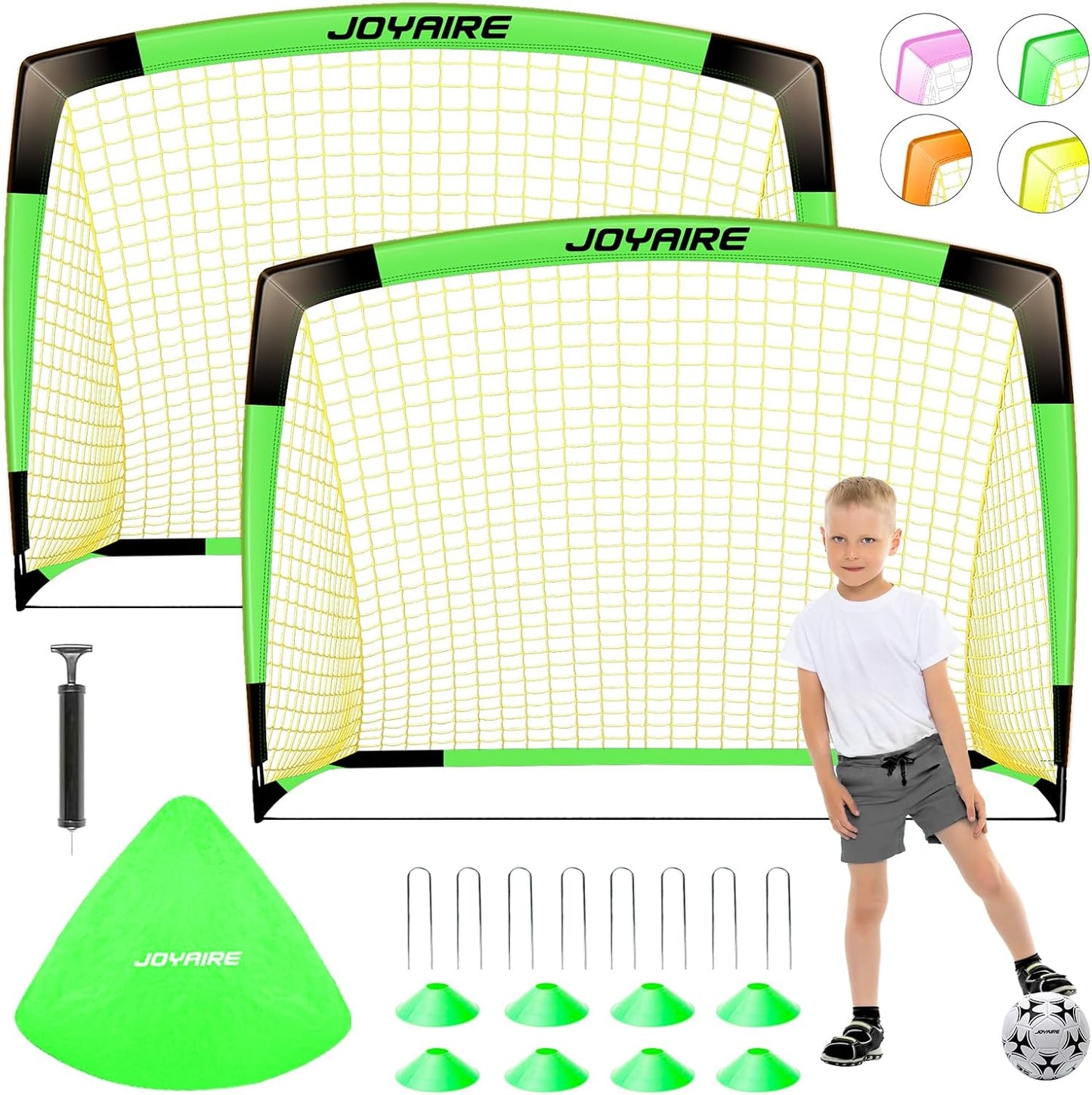 Kids Soccer Goals for Backyard Set - Portable Toddler Soccer Net