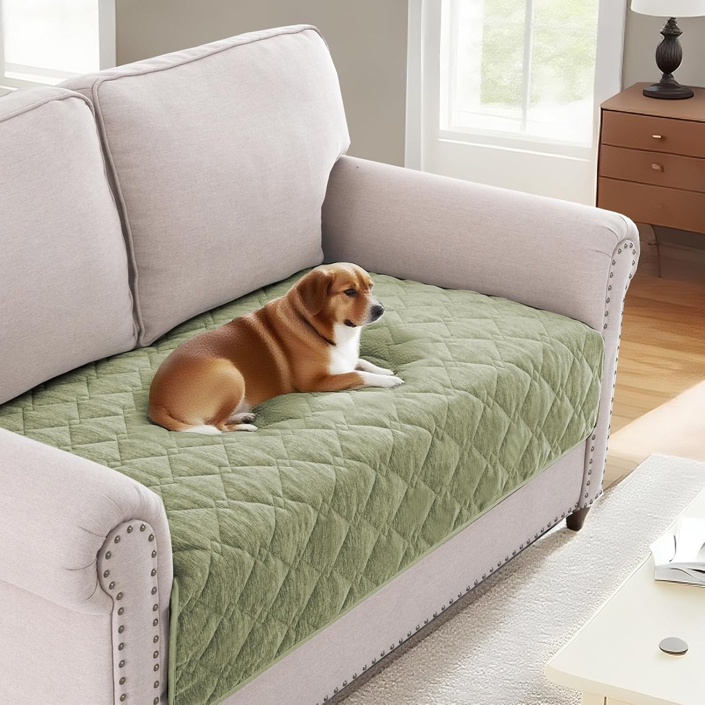 H.VERSAILTEX Chenille Couch Cover for 2 Cushion Sofa Protectors