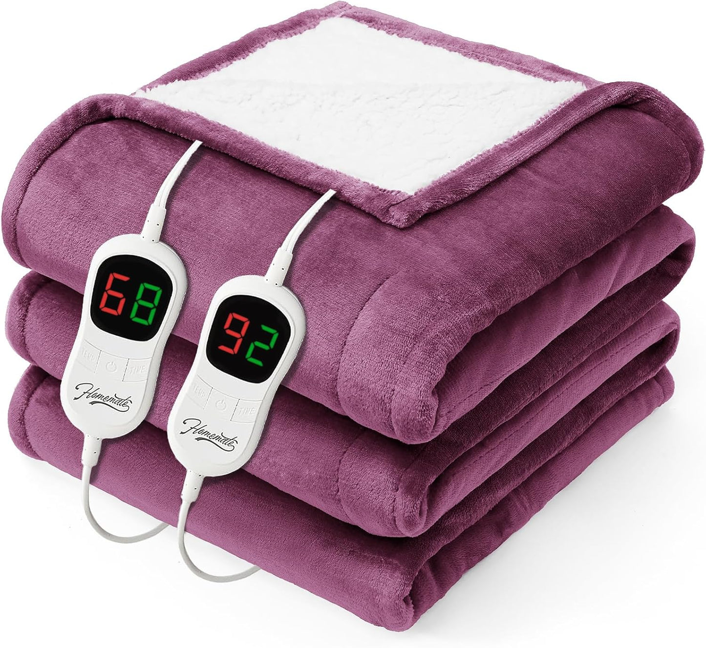 Homemate Electric Heated Blanket Queen - Ultra Soft Warm Flannel