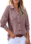 Waffle Chunky Knit Cardigan Sweater Shirt - Cozy, Versatile Fall Layer