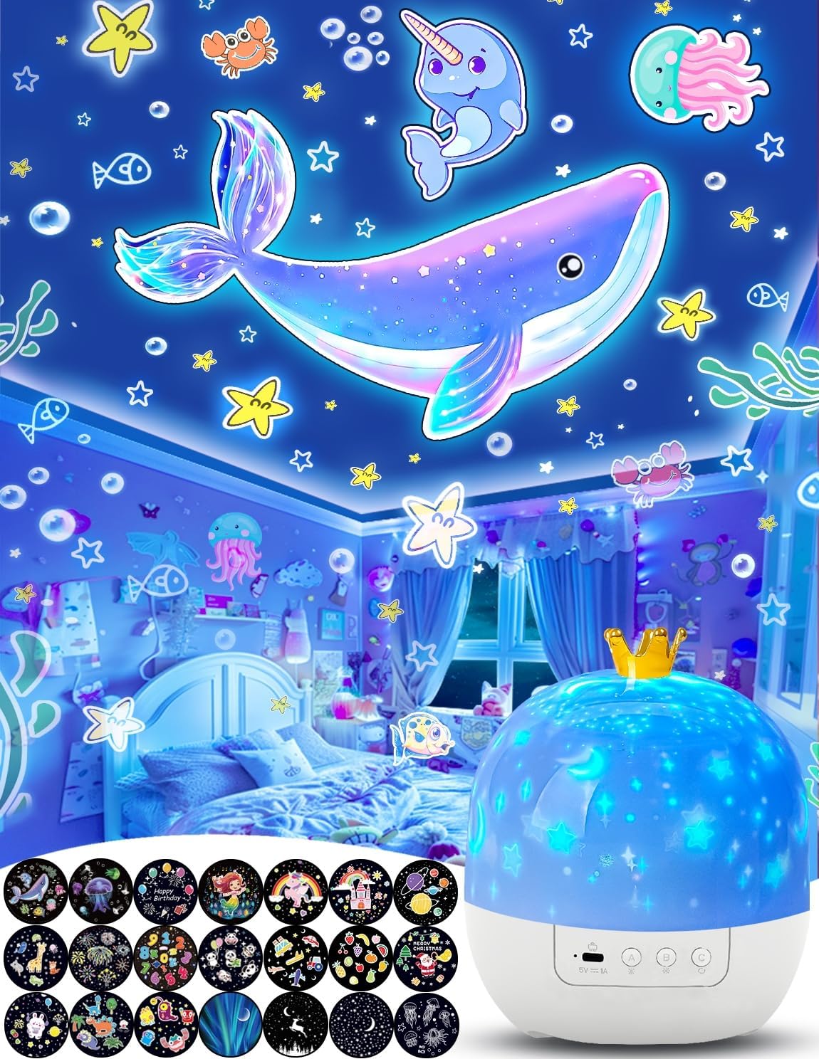 360 Rotation Star Projector - Magical Kids Night Light