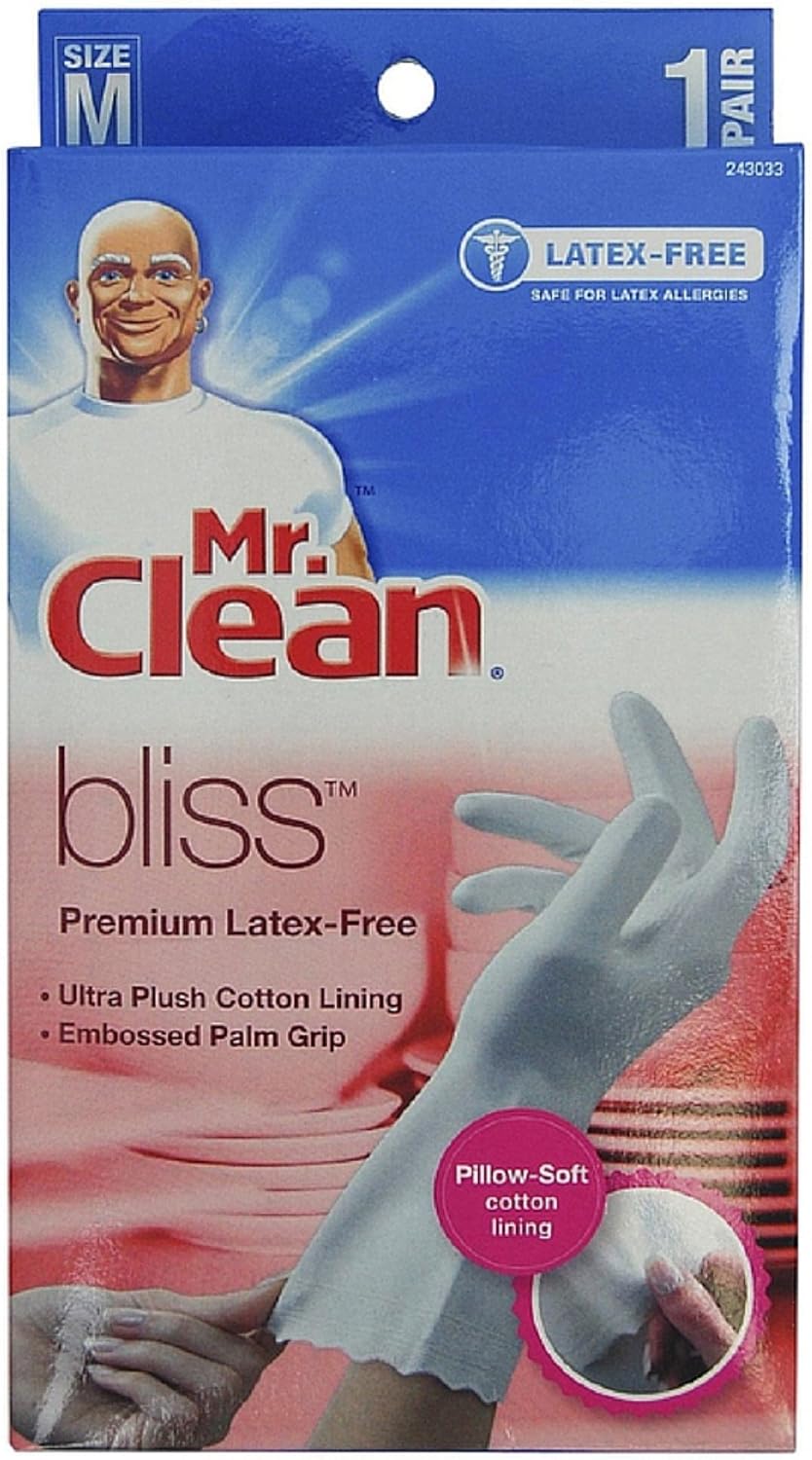 5-Pack Mr. Clean Bliss Latex-Free Gloves - Medium Size for Ultimate Comfort