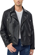 Fahsyee Faux Leather Jacket for Men - Black Bomber Slim Fit