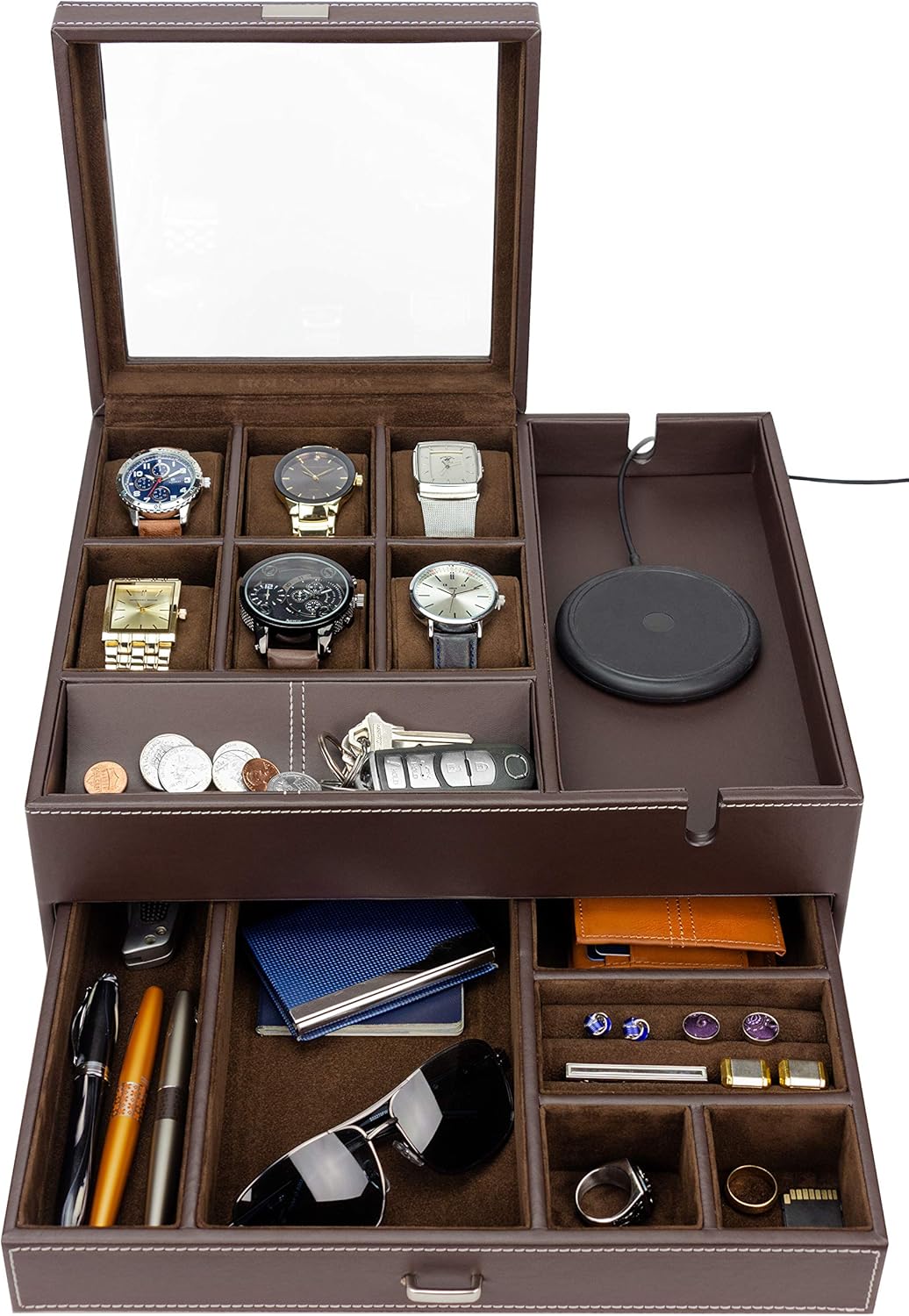 HOUNDSBAY Watch Box Organizer - Timepiece Storage Solution