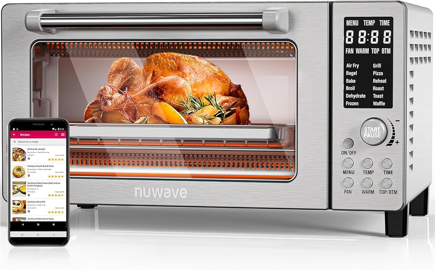 Nuwave 10-in-1 Air Fryer Oven: Powerful 1800W, 21Qt Capacity