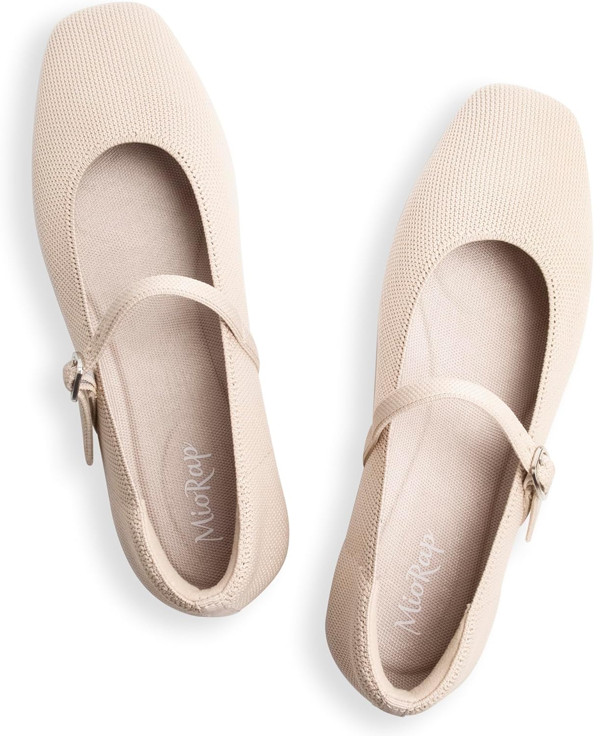 Square Toe Mary Jane Flats for Women: Comfortable Knit Ballet