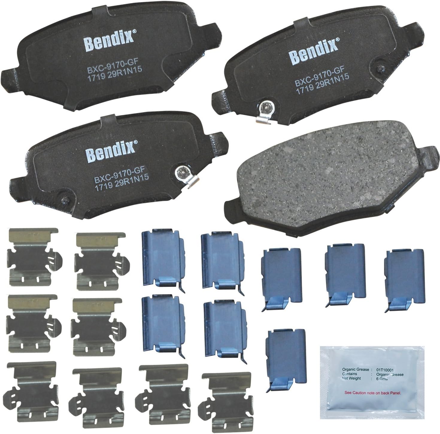 Bendix Priority1 CFC1719 Ceramic Rear Brake Pads for Chrysler