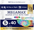 NorthShore MegaMax Adult Overnight Diapers Small - 12-Hour Leak
