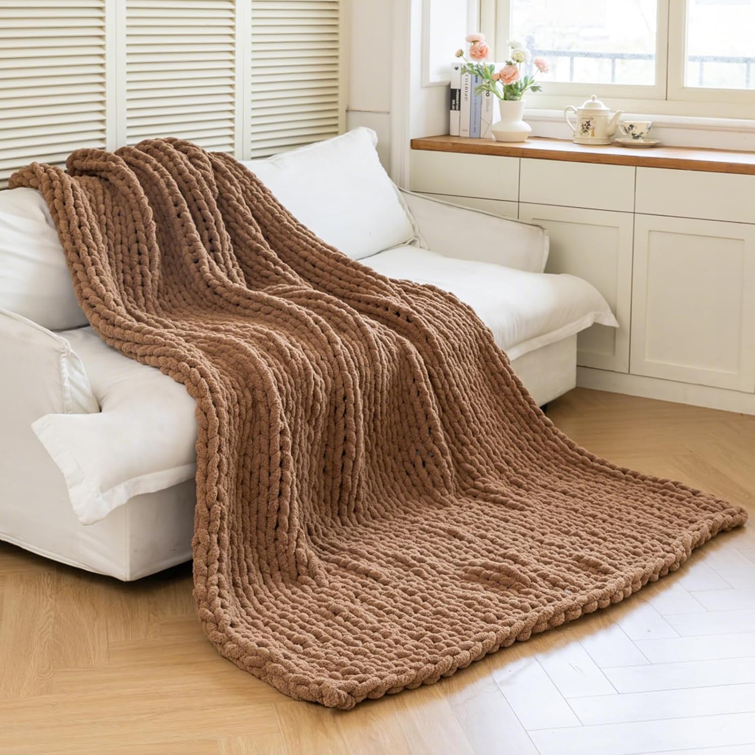 Chunky Knit Blanket - Luxury Soft Cozy 60in x 80in Throw