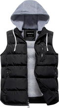 CREATMO US Men's Outdoor Winter Vest with Removable Hood