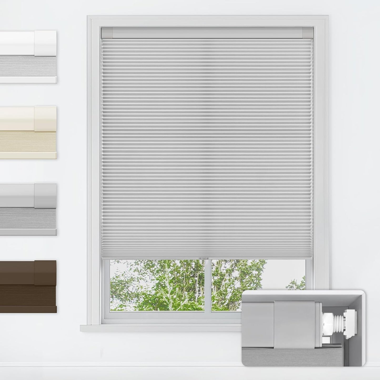 LazBlinds No Tools No Drill Cordless Cellular Shades for Home