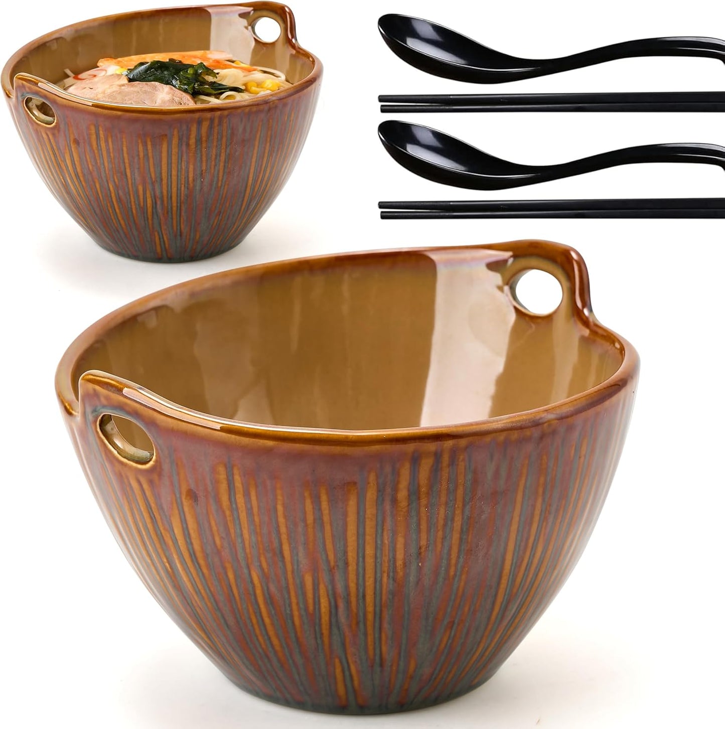 Ramen Bowl Set with Chopsticks and Spoons for Noodle Lovers
