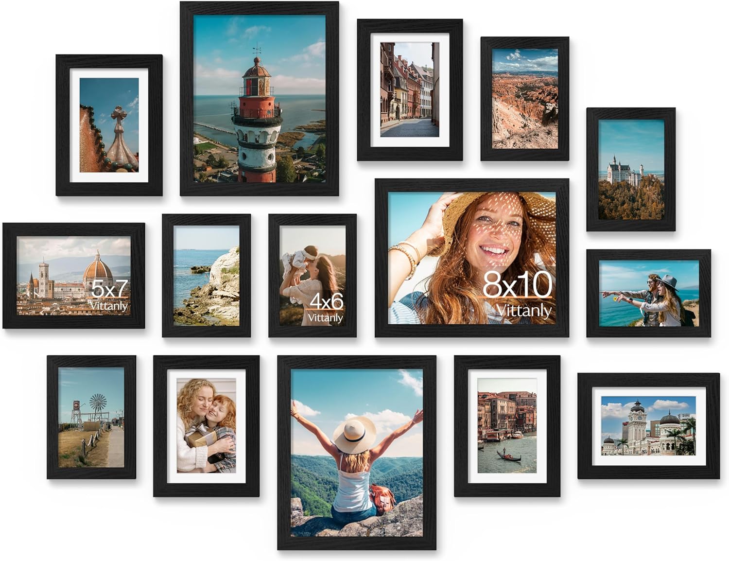 Vittanly 15 Pack Picture Frames for Stunning Wall Decor