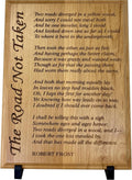 The Road Not Taken Plaque - Engraved Wood Poem Wall Art