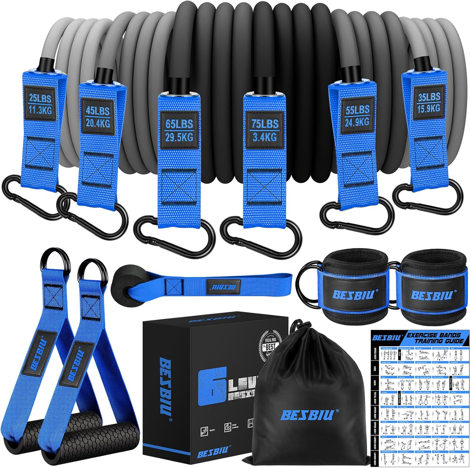 Heavy Resistance Bands for Working Out - 300lbs to 420lbs Set