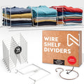Tall White Wire Shelf Dividers for Closet Organization - 16-Pack