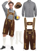 Lederhosen Men Oktoberfest Outfit - Complete Bavarian Costume Set