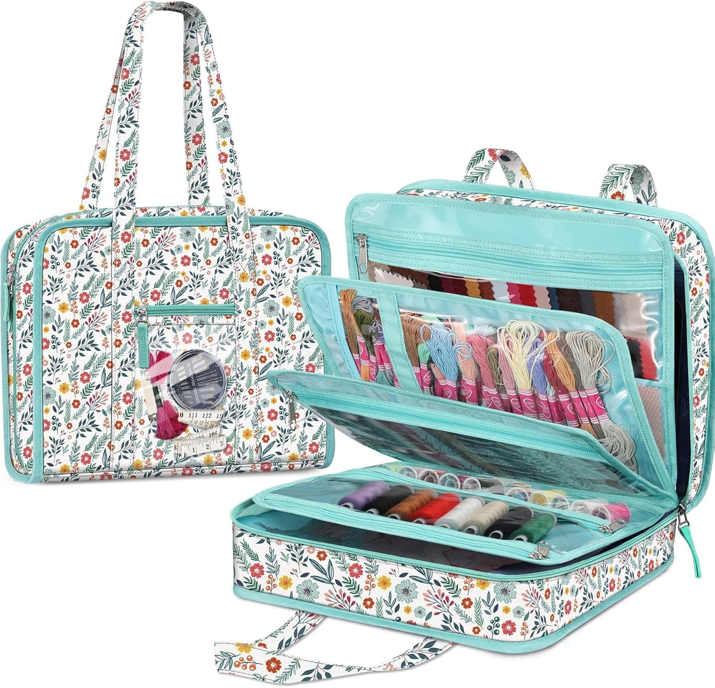 Large Capacity Sewing and Craft Supplies Storage Tote Bag