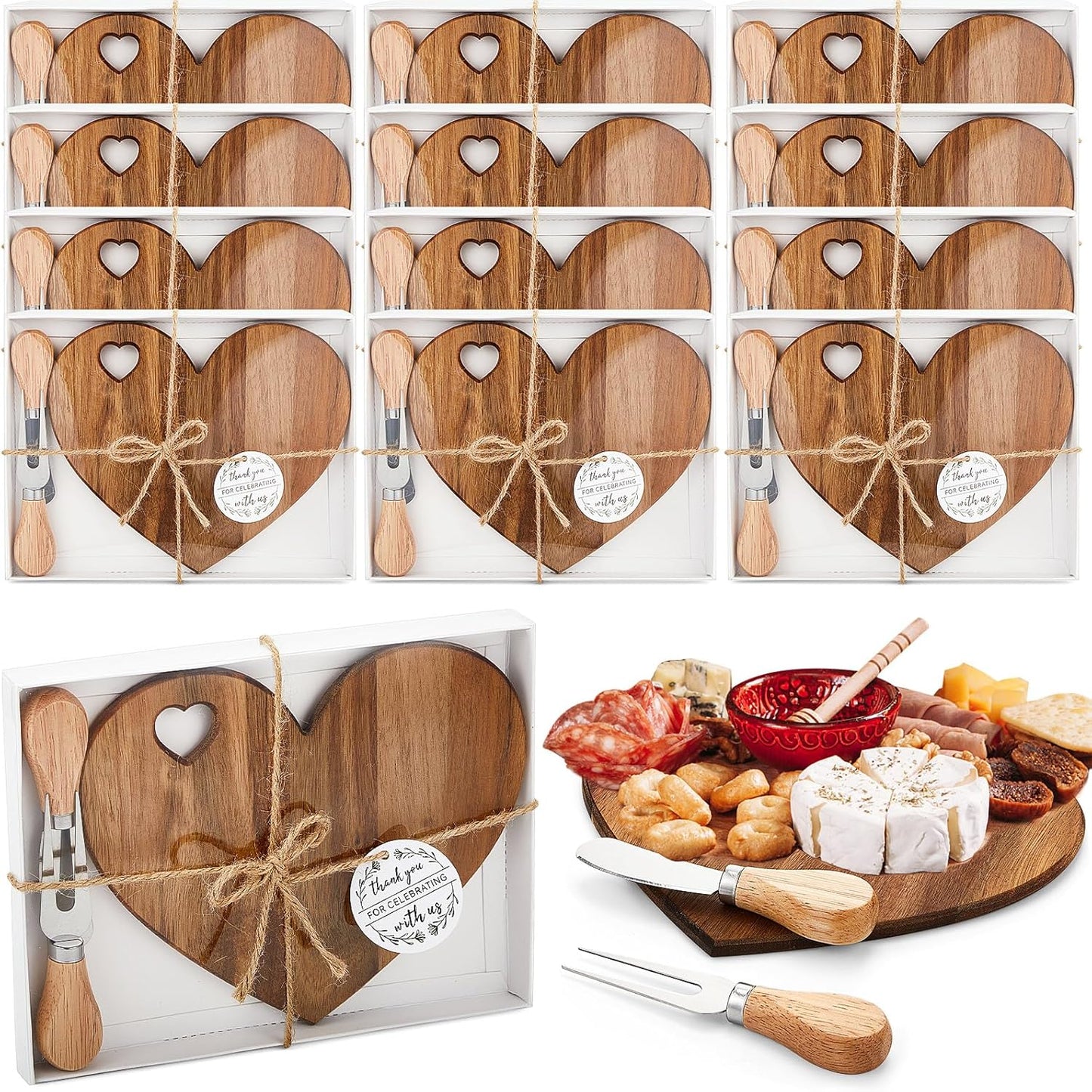 Heart Cheese Board Set for Bridal Shower Gifts and Prizes