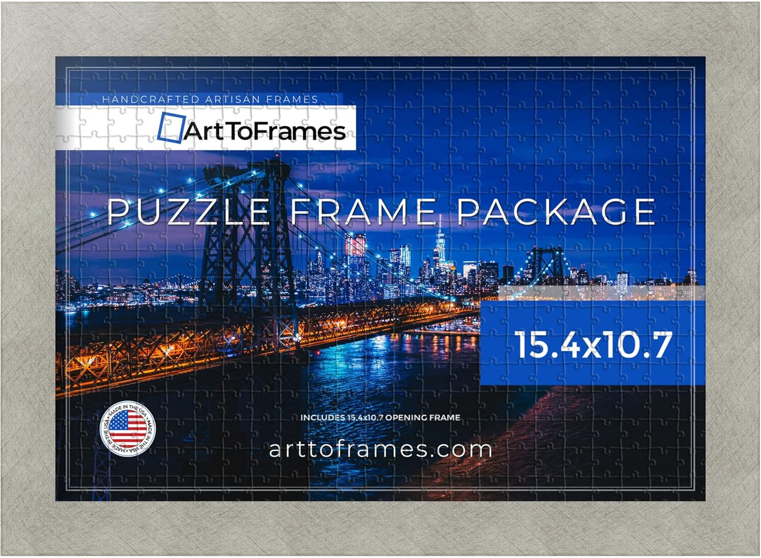 ArtToFrames 15.4x10.7 INCH Gray Frame for 300 Piece Puzzles