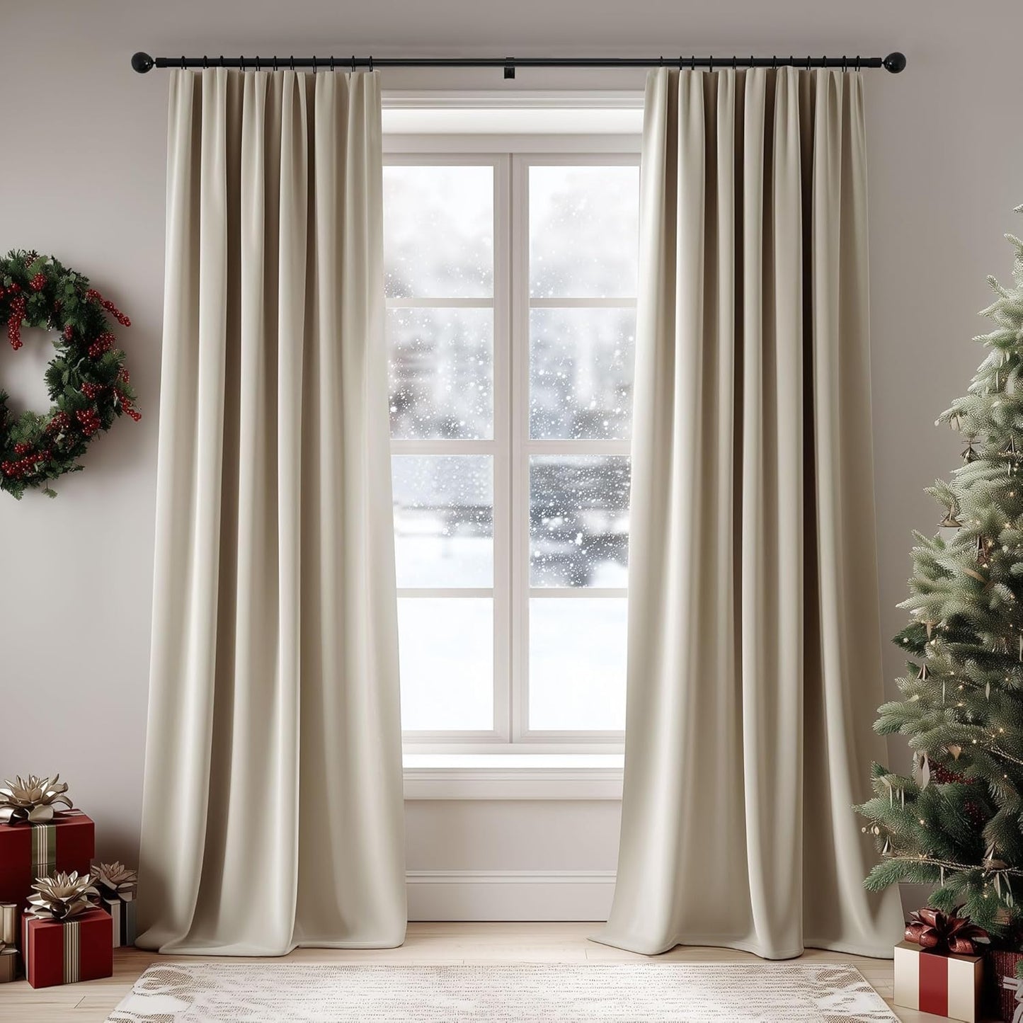 Beauoop Velvet Curtains 96 Inches Long for Bedroom Living Room
