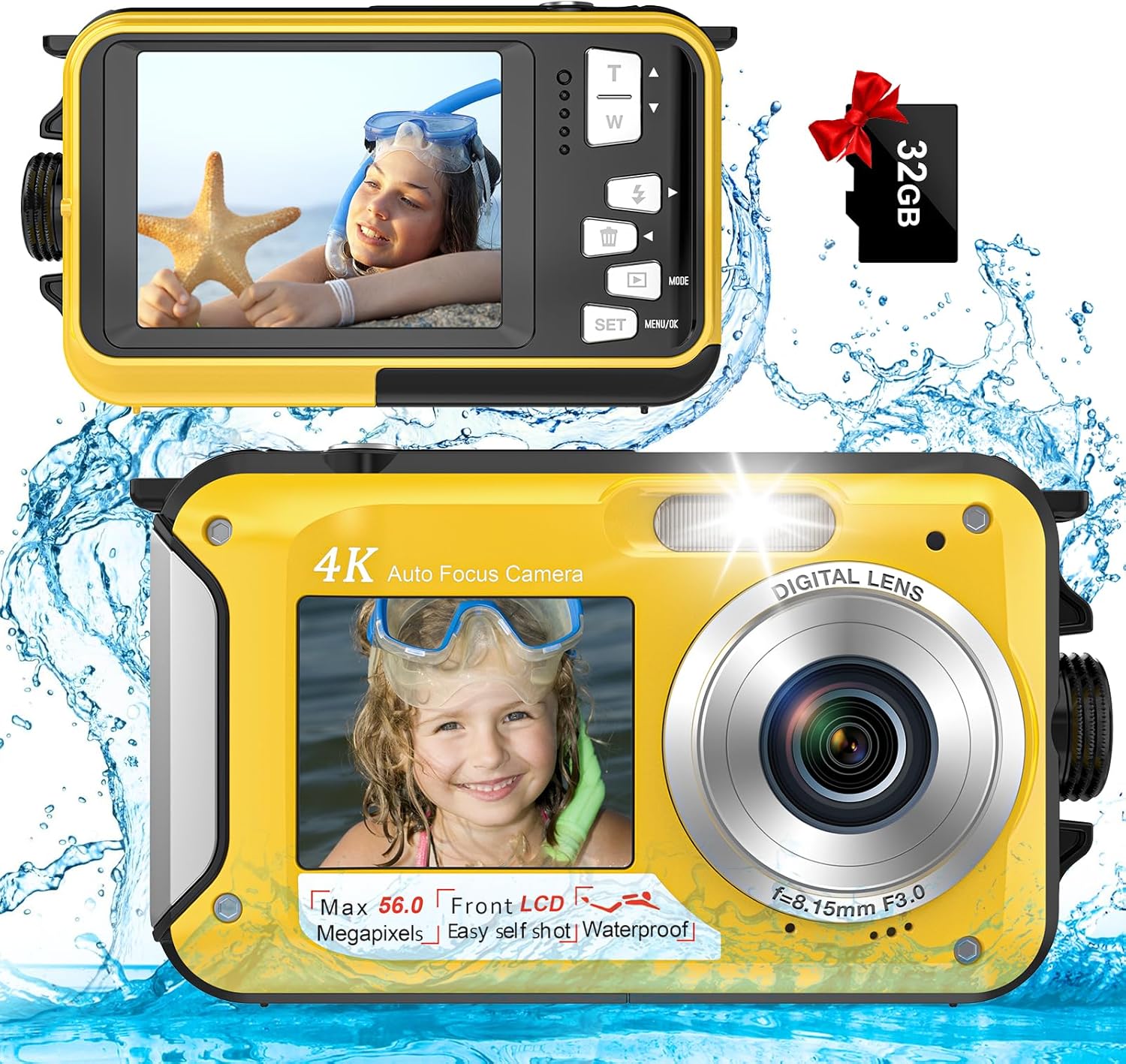 Yifecial 4K Underwater Camera: Dual-Screen Selfie
