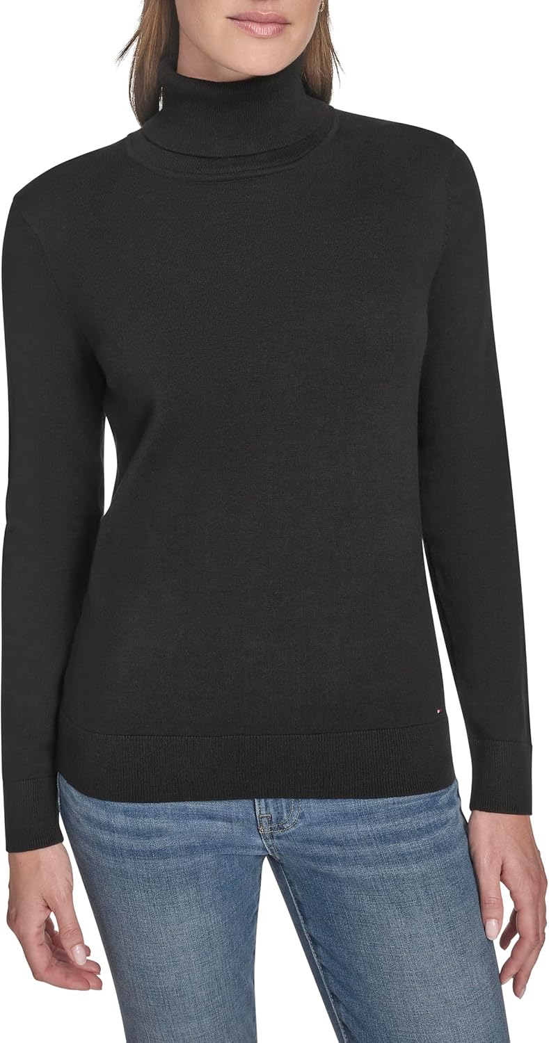Tommy Hilfiger Womens Cotton Lightweight Turtleneck Sweater Review